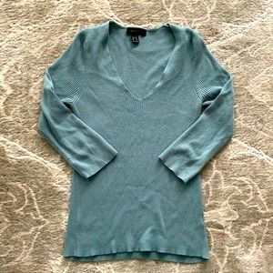 Forever 21 3/4 Sleeve Sea Green Ribbed Sweater